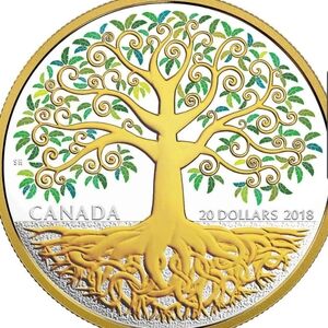 2018 RCM $20 Tree of Life - Pure Silver Coin